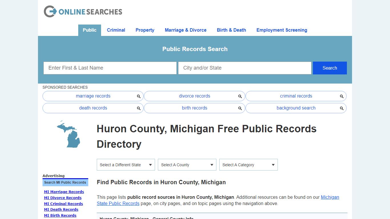 Huron County, Michigan Public Records Directory