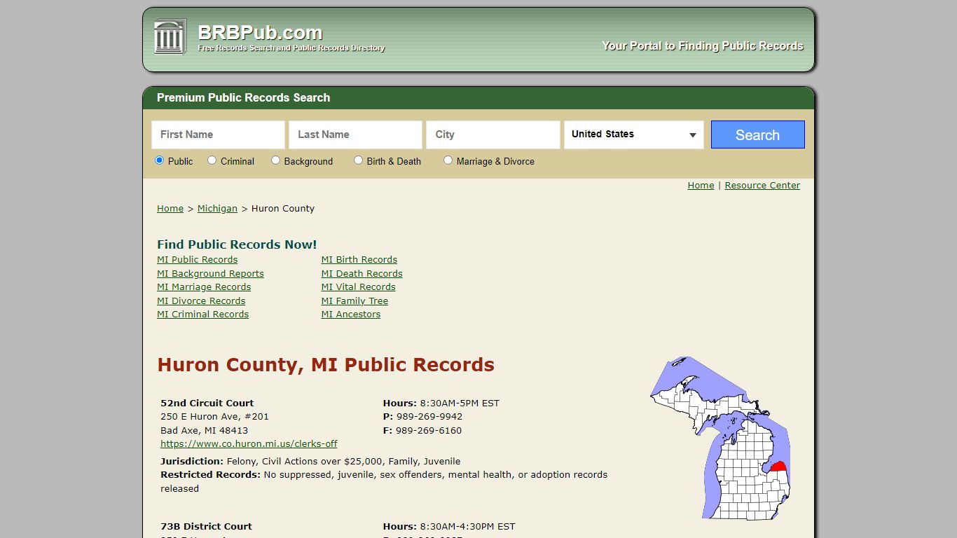 Huron County Public Records | Search Michigan Government ...